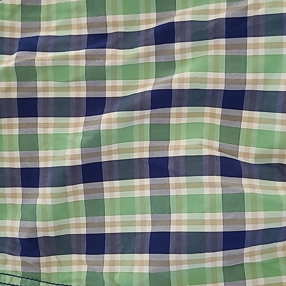 Izod Saltwater men's blue & green plaid flat front shorts size 38 - Picture 4 of 7